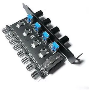 PC 8 Channels Fan Hub 4 Knob Cooling Fan Speed Controller for CPU Case HDD VGA PWM Fan PCI Bracket 12V Fan Control Power Supply(IDE) PC 8 Channels Fan Hub 4 Knob Cooling Fan Speed Controller for CPU Case HDD VGA PWM Fan PCI Bracket 12V Fan Control Power Supply(IDE)