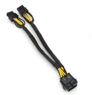 20cm Braided Y-Splitter GPU Adapter Cable PCIe 8 Pin Female To Dual 2X8 Pin(6+2) Male PCI Express Power Adapter Extension Cable 20cm Braided Y-Splitter GPU Adapter Cable PCIe 8 Pin Female To Dual 2X8 Pin(6+2) Male PCI Express Power Adapter Extension Cable