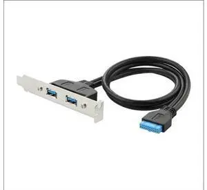 2 Ports USB 3.0 Female Back Panel To Motherboard 20pin Header Connector Cable Adapter with PCI Slot Plate Bracket 50cm(USB 3.0 black) 2 Ports USB 3.0 Female Back Panel To Motherboard 20pin Header Connector Cable Adapter with PCI Slot Plate Bracket 50cm(USB 3.0 black)