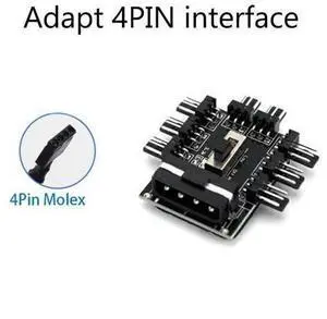 Fan Hub 1 To 8 3Pin Pwm Sata Molex Splitter PC Mining Cable 12V Power Suppply Cooler Cooling Speed Controller 4PIN/SATA Adapter(4PIN) Fan Hub 1 To 8 3Pin Pwm Sata Molex Splitter PC Mining Cable 12V Power Suppply Cooler Cooling Speed Controller 4PIN/SATA Adapter(4PIN)