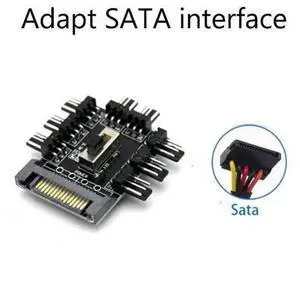 Fan Hub 1 To 8 3Pin Pwm Sata Molex Splitter PC Mining Cable 12V Power Suppply Cooler Cooling Speed Controller 4PIN/SATA Adapter(SATA) Fan Hub 1 To 8 3Pin Pwm Sata Molex Splitter PC Mining Cable 12V Power Suppply Cooler Cooling Speed Controller 4PIN/SATA Adapter(SATA)