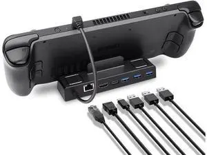 BONAEVER Docking Station for Valve Steam Deck 4K 60Hz 1000Mbps LAN TV Docking Stand with HDMI 4K@60Hz Gigabit Ethernet 3 USB 3.0 PD 3.0 Fast Charging USB C BONAEVER Docking Station for Valve Steam Deck 4K 60Hz 1000Mbps LAN TV Docking Stand with HDMI 4K@60Hz Gigabit Ethernet 3 USB 3.0 PD 3.0 Fast Charging USB C