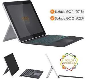 Type Cover for Microsoft Surface Go 3 2021 / Surface Go 2 2020 / Surface Go 2018, 7-Color Backlit Ultra-Slim Portable Wireless Bluetooth Keyboard with Trackpad, Rechargeable Battery and Charging Cable Type Cover for Microsoft Surface Go 3 2021 / Surface Go 2 2020 / Surface Go 2018, 7-Color Backlit Ultra-Slim Portable Wireless Bluetooth Keyboard with Trackpad, Rechargeable Battery and Charging Cable