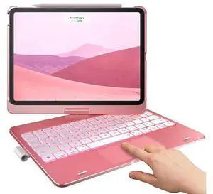 Touch Case with Keyboard for iPad 10th Generation 10.9 inch 2022, Trackpad - 360° Rotatable - Wireless Backlit Keyboard Case with Pencil Holder for iPad 10th Gen 10.9" 2022 Rose Gold Touch Case with Keyboard for iPad 10th Generation 10.9 inch 2022, Trackpad - 360° Rotatable - Wireless Backlit Keyboard Case with Pencil Holder for iPad 10th Gen 10.9" 2022 Rose Gold