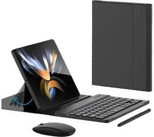 Wireless Keyboard Case with Mouse Combo for Samsung Galaxy Z Fold 5, Fold 4, Fold 3, Fold 2, Google Pixel Fold, Portable Magnetic Bluetooth Keyboard with Leather Case and Capacitive Pen Wireless Keyboard Case with Mouse Combo for Samsung Galaxy Z Fold 5, Fold 4, Fold 3, Fold 2, Google Pixel Fold, Portable Magnetic Bluetooth Keyboard with Leather Case and Capacitive Pen