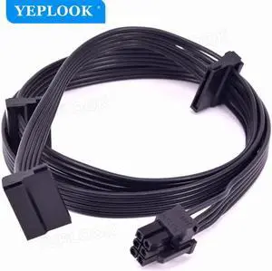 PCIe 6Pin to 3 SATA 15Pin HDD Cable For Seasonic X Series SS-1050XM2, SS-1250XM2, SS-650 KM3, SS-750 KM3, SS-850 KM3 Series PSU