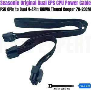 Original Seasonic Dual 4+4Pin EPS CPU Cable for PRIME Ultra Platinum SSR-1000PD, SSR-850PD2, SSR-750TPD2, SSR-650PD2, SSR-550PD2