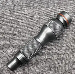 Use 6.35mm screwdriver. The handle is made of all-aluminum metal. After rotating, the cap bearing has a 1/4inch bit