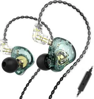 TRN MT1 10mm Dual Magnet Dynamic Driver in Ear Monitor Earphone,3.5mm Headphones,Ear Buds Wired,Earphones Wired with mic Emerald