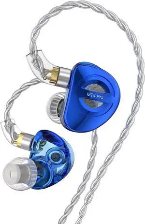 TRN MT4 Pro in Ear Monitor,Dual Dynamic HiFi Earphones,10mm DLC IEM,6mm Titanium-Plated Diaphragm Dynamic Unit Headphones,Liquid Metal + Resin Shell Design,iems for Gaming