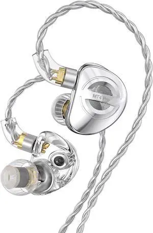 TRN MT4 Pro in Ear Monitor,Dual Dynamic HiFi Earphones,10mm DLC IEM,6mm Titanium-Plated Diaphragm Dynamic Unit Headphones,Liquid Metal + Resin Shell Design,iems for Gaming no mic Silver TRN MT4 Pro in Ear Monitor,Dual Dynamic HiFi Earphones,10mm DLC IEM,6mm Titanium-Plated Diaphragm Dynamic Unit Headphones,Liquid Metal + Resin Shell Design,iems for Gaming no mic Silver