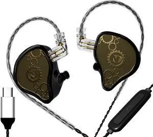 ND IEM,in Ear Monitor Earphones, High Performance Dynamic Headphones,iems for Gaming,Wired Earbuds with Microphone BlackType C  with mic