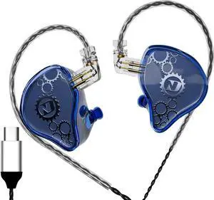ND IEM,in Ear Monitor Earphones, High Performance Dynamic Headphones,iems for Gaming,Wired Earbuds with Microphone BlueType C no mic ND IEM,in Ear Monitor Earphones, High Performance Dynamic Headphones,iems for Gaming,Wired Earbuds with Microphone BlueType C no mic