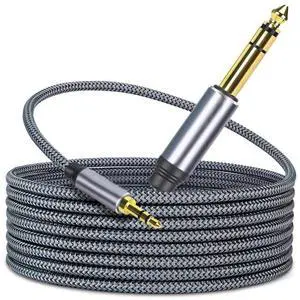 3.5mm to 6.5mm three-core male-to-male audio output/input computer-to-audio mixer adapter audio cable