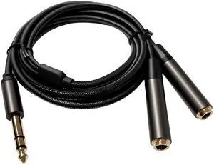 Three-core 6.5mm round dual stereo 6.35mm female to 1/4 inch one-to-two adapter audio cable Three-core 6.5mm round dual stereo 6.35mm female to 1/4 inch one-to-two adapter audio cable