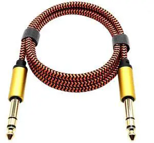 gold-plated 3-core 6.35mm audio cable for direct connectionbetween two devices (for use with TRS interface of mixing console and guitaramplifier
