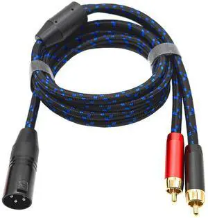 Cross-border three-core Cardan plug-to-dual lotus microphone mixing console audio connection cable XLRto 2RCA audio cable
