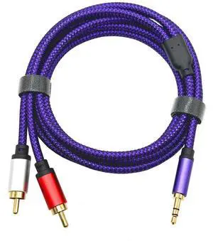 3.5mm 1-minute 2-to-2 dual Lotus power amplifier audio cable mixing console mobile phone and computerconnection cable RCA audio cable  0.5M