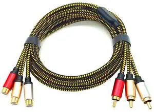 Lotus Six-Head Video Audio Cable 3RcA Male to female Television, DV Set-top Box, Dance Mat, Game Extension Cable   0.5M