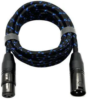 Injection molded DMX512 stage lighting connection cable braided wire microphone audio cable mixer jack male-female cable  5M