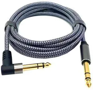 6.5 Three-core elbow-shaped audio cable 6.35mm microphone and speaker connection cable 6.5 pair 6 .5 guitar recording cable 0.5M