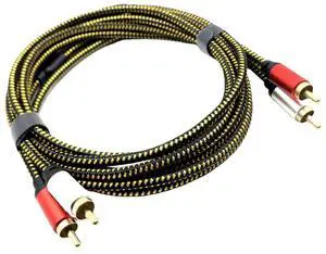 Double lotus-shaped audio cable RCA maleto male, two pairs to two pairs, AV audio sienal cable, Tv, computer, speakerand powerampliliercable  0.5M