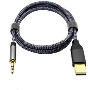 USB to 3.5mm audio cable for desktops, laptops, sound card accompaniment, business-to-business AUX adapter cable  0.5M