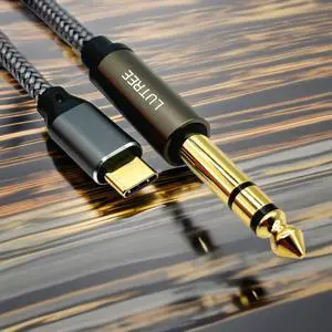 Type-C to 6.35mm 3-pin audio cable for 6.5mm dual-channel TRS mobile amplifier, speaker, mixing console 0.5M Type-C to 6.35mm 3-pin audio cable for 6.5mm dual-channel TRS mobile amplifier, speaker, mixing console 0.5M