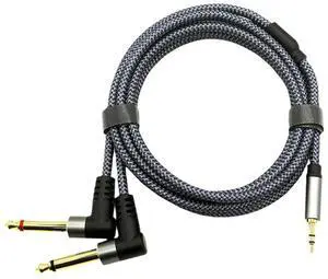 3.5mm coaxial audio cable for splittinginto two sections, double 6.5-degree elbows,
two-core 6.35mm wire for mobile electronic keyboard amplifier and speaker box. 1M 3.5mm coaxial audio cable for splittinginto two sections, double 6.5-degree elbows,
two-core 6.35mm wire for mobile electronic keyboard amplifier and speaker box. 1M