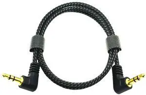 3.5mm stereo male-to-male 3.5mm audio shielded cable,three-section elbow,90-degree, vehicle-mounted speaker auxcable 15CM 3.5mm stereo male-to-male 3.5mm audio shielded cable,three-section elbow,90-degree, vehicle-mounted speaker auxcable 15CM