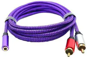 3.5mm female to 2RCA male red-white dual-channel adaptercable 3.5mm female to double-lobed male connector audio cable