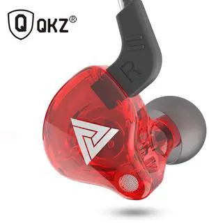 QKZ AK6 sports headphones, in-earstyle, with remote control and microphone,featuringbass and high-quality sound, suitable for mobile phones   red
