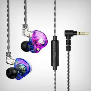OKZ AK6 PRO headphones - Hif, audiophile, bass-heavy, in-ear, wired, suitable for use on mobile phones, computers,Purple microphone