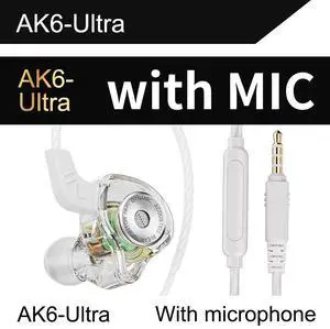 QKZ AK6-Ultra n-ear Dynamik Transducer Headphones, Mobile Monitoring, Headphones, With Remote Control and Microphone, Fitness RunningHeadphones white QKZ AK6-Ultra n-ear Dynamik Transducer Headphones, Mobile Monitoring, Headphones, With Remote Control and Microphone, Fitness RunningHeadphones white