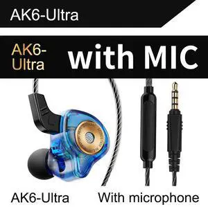 QKZ AK6-Ultra n-ear Dynamik Transducer Headphones, Mobile Monitoring, Headphones, With Remote Control and Microphone, Fitness RunningHeadphones blue QKZ AK6-Ultra n-ear Dynamik Transducer Headphones, Mobile Monitoring, Headphones, With Remote Control and Microphone, Fitness RunningHeadphones blue