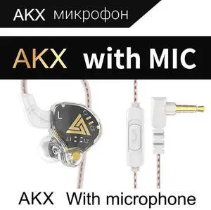 QKZ AKX Monitoring Level Head phones - Gaming for Computers - Wired Control with Microp hone - Sport Running In-Ear Gaming Head phones   Red microphone Black microphone