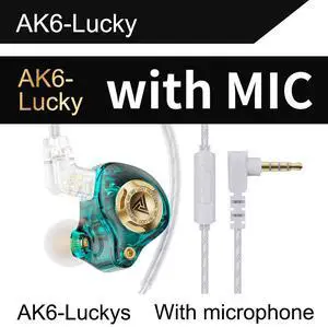QKZ AK6 Lucky In-ear Dynamic Transducer Headphones -Plug-and-play headphones with three-leveltuning     green QKZ AK6 Lucky In-ear Dynamic Transducer Headphones -Plug-and-play headphones with three-leveltuning     green