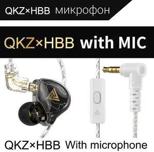 QKZx HBB in-ear headphones withremote control and microphone, suitable for HlFl music, gaming, and general use, a jointcollaboration product.Black microphone QKZx HBB in-ear headphones withremote control and microphone, suitable for HlFl music, gaming, and general use, a jointcollaboration product.Black microphone