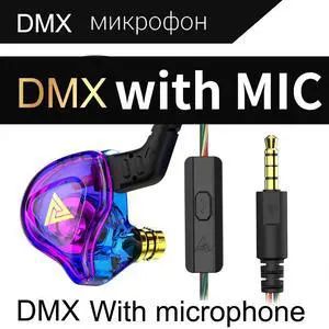 QKZ AK6-DMXIn-ear headphones, monitoring headphones, HlFlmoving-coil wired remote control bass music mobile headphones  Colorful