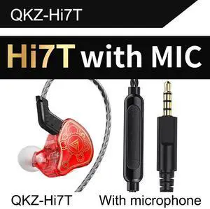 QKZ Hi7T Mobile Headphones -Fitness Running Hi-Fi Wired BassHeadBest-selling Dynamic Crossover Headphones red QKZ Hi7T Mobile Headphones -Fitness Running Hi-Fi Wired BassHeadBest-selling Dynamic Crossover Headphones red