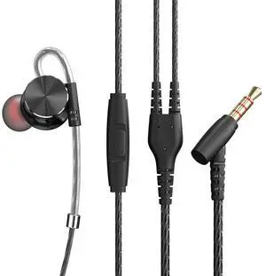 QKZ DM10-Abest-sellingnew model on PDD. DMl0 metal soundmagnetic attachment type sports mobile phone headphones.  black