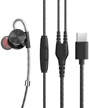 QKZ DM10-Abest-sellingnew model on PDD. DMl0 metal soundmagnetic attachment type sports mobile phone headphones.   TYPE-C