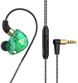 QKZ SK8 Subwoofer Headphones -Gamingheadphones for computers -With remotecontrol and microphone - Sportive in-ear style headphones for first-person shooter games green