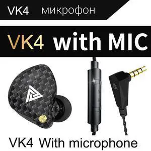 QKZ/TingshengVK4 mobile phone headphones, sports headphones, in-earwired control plug-in headphones,   black