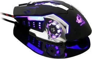 Wired Gaming Mouse, 4000 DPI Metal Base Gaming Mouse Mice for PC Laptop Cuomputer Macbook Gamer Black