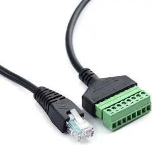 30cm RJ45 Network Cable Ethernet Male To 8 Pin AV Terminal Screw Adapter Converter Block Plug Cable for CCTV Camera