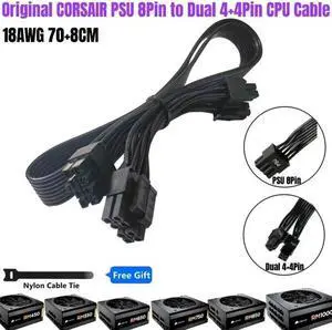 8Pin to 4+4Pin Dual CPU Power Cable for CORSAIR RM450 RM550 RM650 RM750 RM850 RM1000 GOLD Type 3 Modular Power 70CM