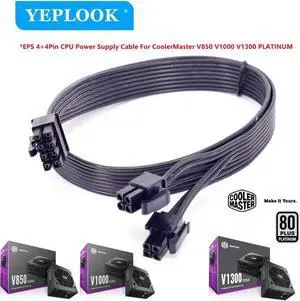 CPU Power Supply Cable 8Pin to 8Pin EPS 4+4Pin 60CM 18AWG For CoolerMaster V850 V1000 V1300 PLATINUM Full-Modular Power Supply CPU Power Supply Cable 8Pin to 8Pin EPS 4+4Pin 60CM 18AWG For CoolerMaster V850 V1000 V1300 PLATINUM Full-Modular Power Supply