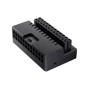 ATX motherboard power supply 24-pin to 90-degree turningadapter 24-pin right-angle adapter wiring tool connector  24P-6 adapter ARGB   black