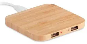 3-in-1 Bamboo Wood 15W Wireless Charger -Bamboo Wireless ChargingPad that Can Charge 3 Mobile Phones - Dual USB Ports Wooden Charger 3-in-1 Bamboo Wood 15W Wireless Charger -Bamboo Wireless ChargingPad that Can Charge 3 Mobile Phones - Dual USB Ports Wooden Charger